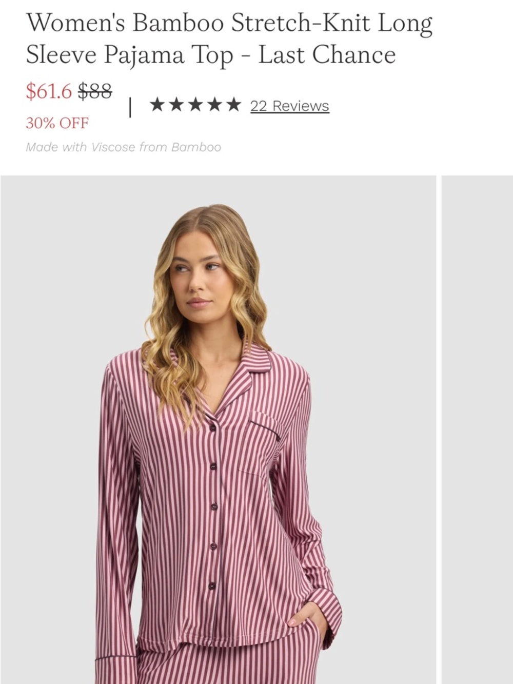 ISO Mulberry Striped Pajama SET